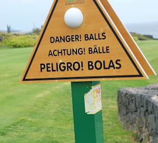 Vorsicht beim Golfplatz