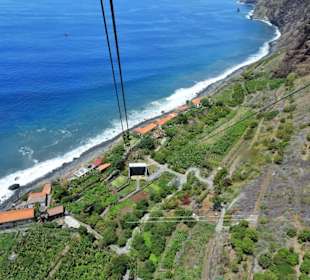 Rückfahrt mit der Seilbahn von Faja dos Padres