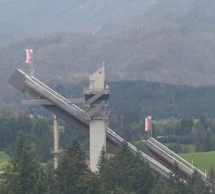 Nebelhornbahn – Blick zu den Skisprungschanzen