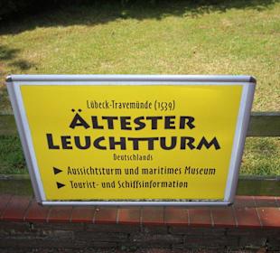 Hinweis am Leuchtturm