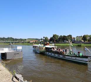 Schiffsanleger an der Elbe
