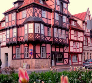 Fachwerkbau im Abendlicht