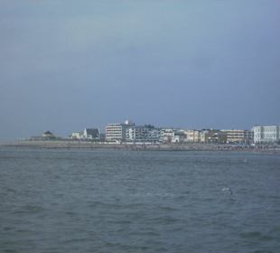 Blick vom Schiff zurück auf Norderney