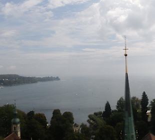 Blick vom Turm auf Altstadt und See