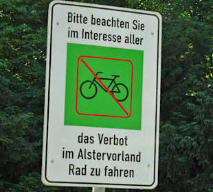 Radverbot im Alsterpark an der Außenalster