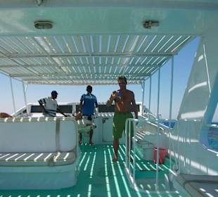 Riesiges Boot: Hier das Oberdeck