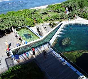 Blick auf das Außengelände der Station