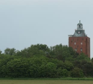 Blick von der Insel Neuwerk zum Leuchtturm