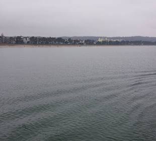 Blick von der Seebrücke zur Strandpromenade