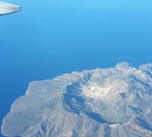 Vulkaninsel Nisyros vom Flugzeug aus