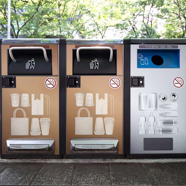 Recycling-Mülleimer in Japan