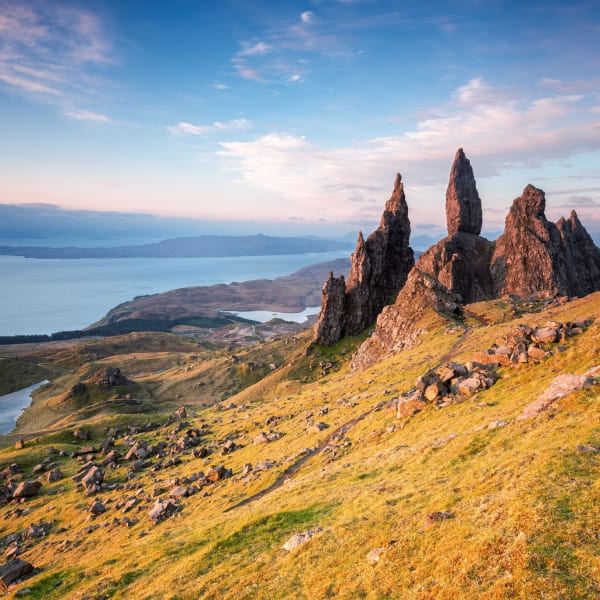 Die Landschaft Old Man of Storr auf der Isle of Skye in Schottland.