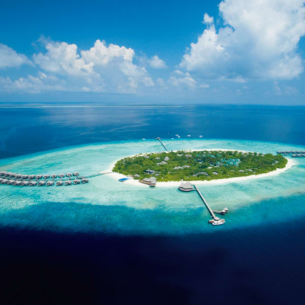 Manche Inselchen bestehen aus kaum mehr als einer schönen Hotelanlage. © Ja Manufaru