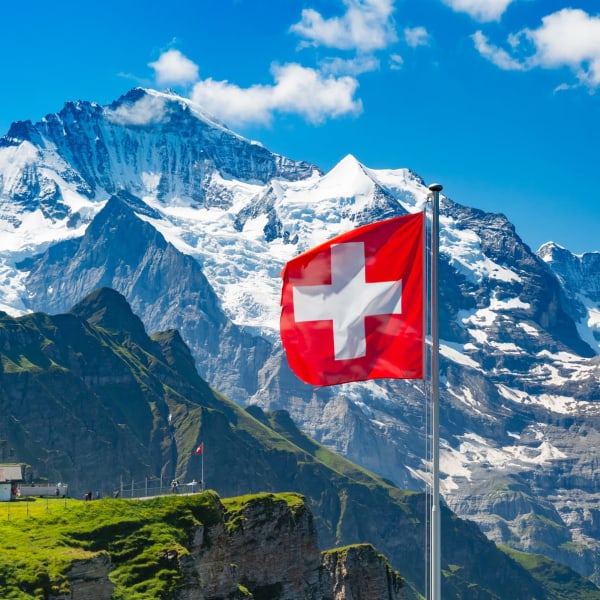 Aussichtspunkt Mannlichen auf den Gipfel des Jungefrauenberges in der Schweiz.