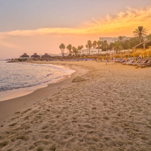 Schöner Strand in Hammamet, Tunesien