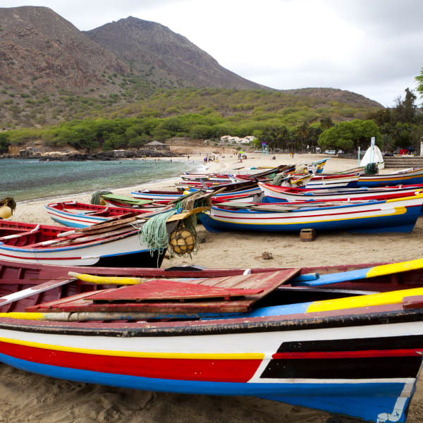 Boote in Tarrafal Beach