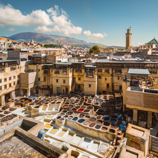 Blick auf die alte Gerberei von Fes, Marokko