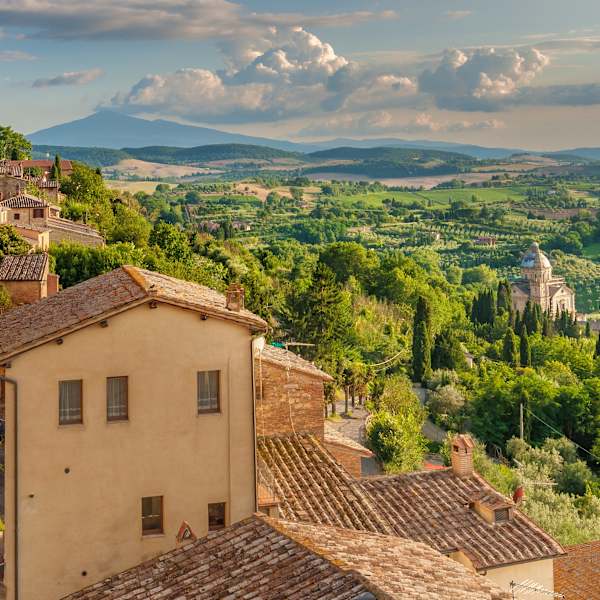 Landscape of the Tuscany seen from the walls of Montepulciano, Italy