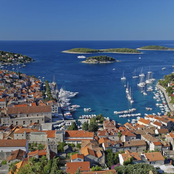 Hafen Hvar Stadt, Insel Hvar, Kroatien