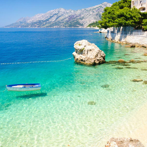beach in Brela on Makarska Riviera, Dalmatia, Croatia