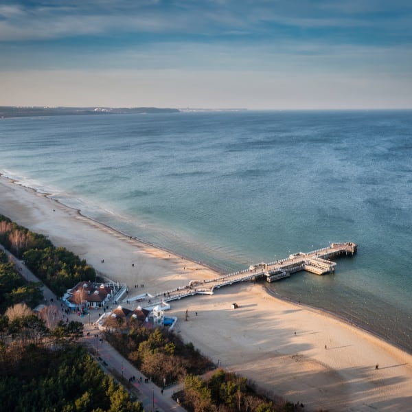 Pier von Brzezno, Strand Danzig, Polen