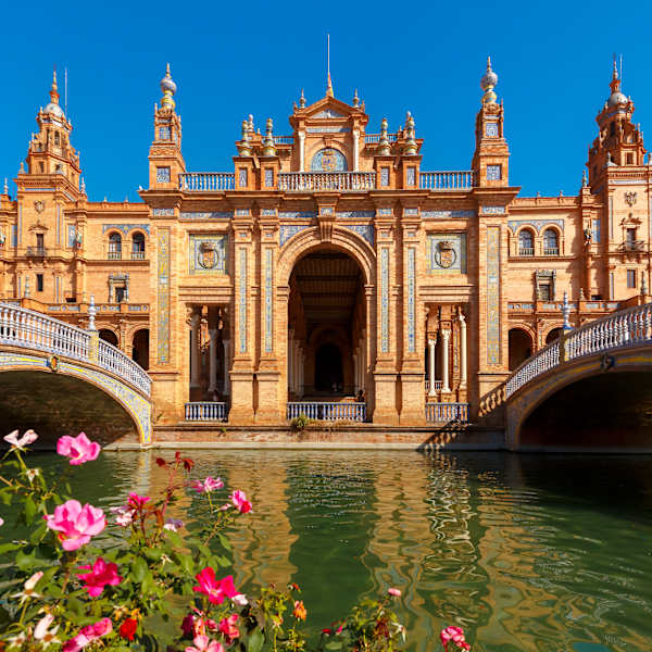 Plaza de Espana at sunny day in Seville, Spain